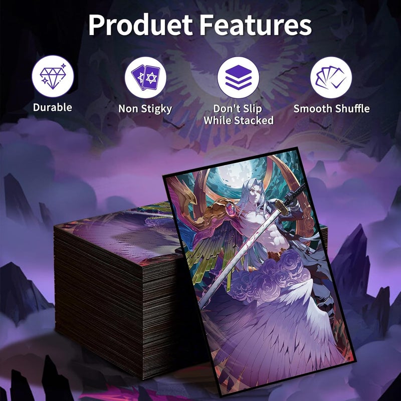 Comdek00 MTG Card Sleeves(Half Human,Half Angel), Clear Front & Matte Back, Smooth Shuffle, Art Card Sleeves Deck Protector - Image 3
